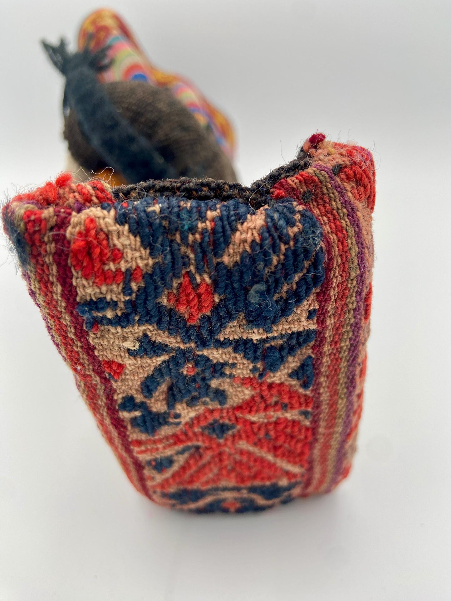 Handmade South American Woman with Child and Bundle on Her Head 12 Inch Folk Art