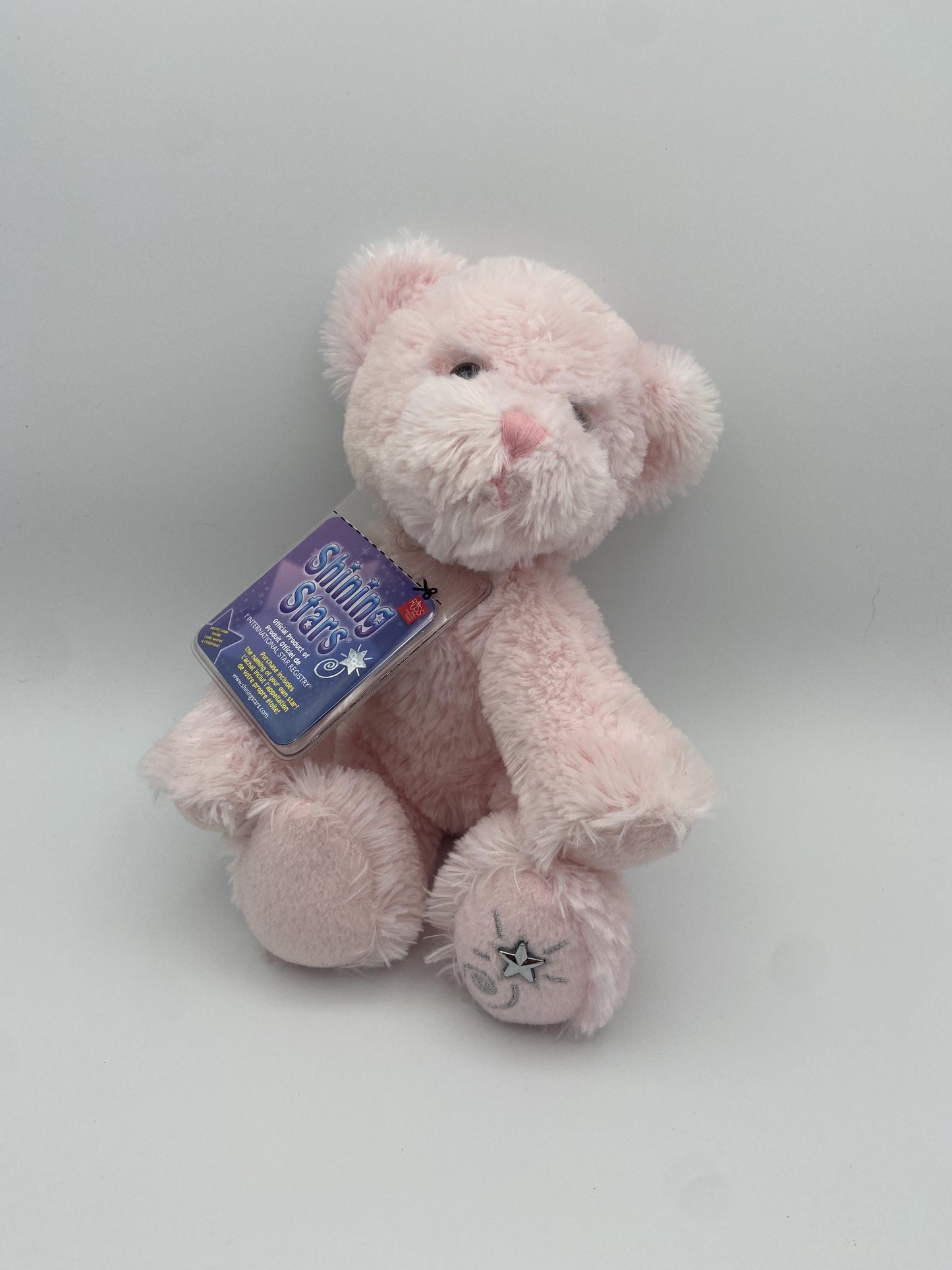 Russ Berrie Shining Stars Pink Teddy Bear Plush Stuffed Animal with Code