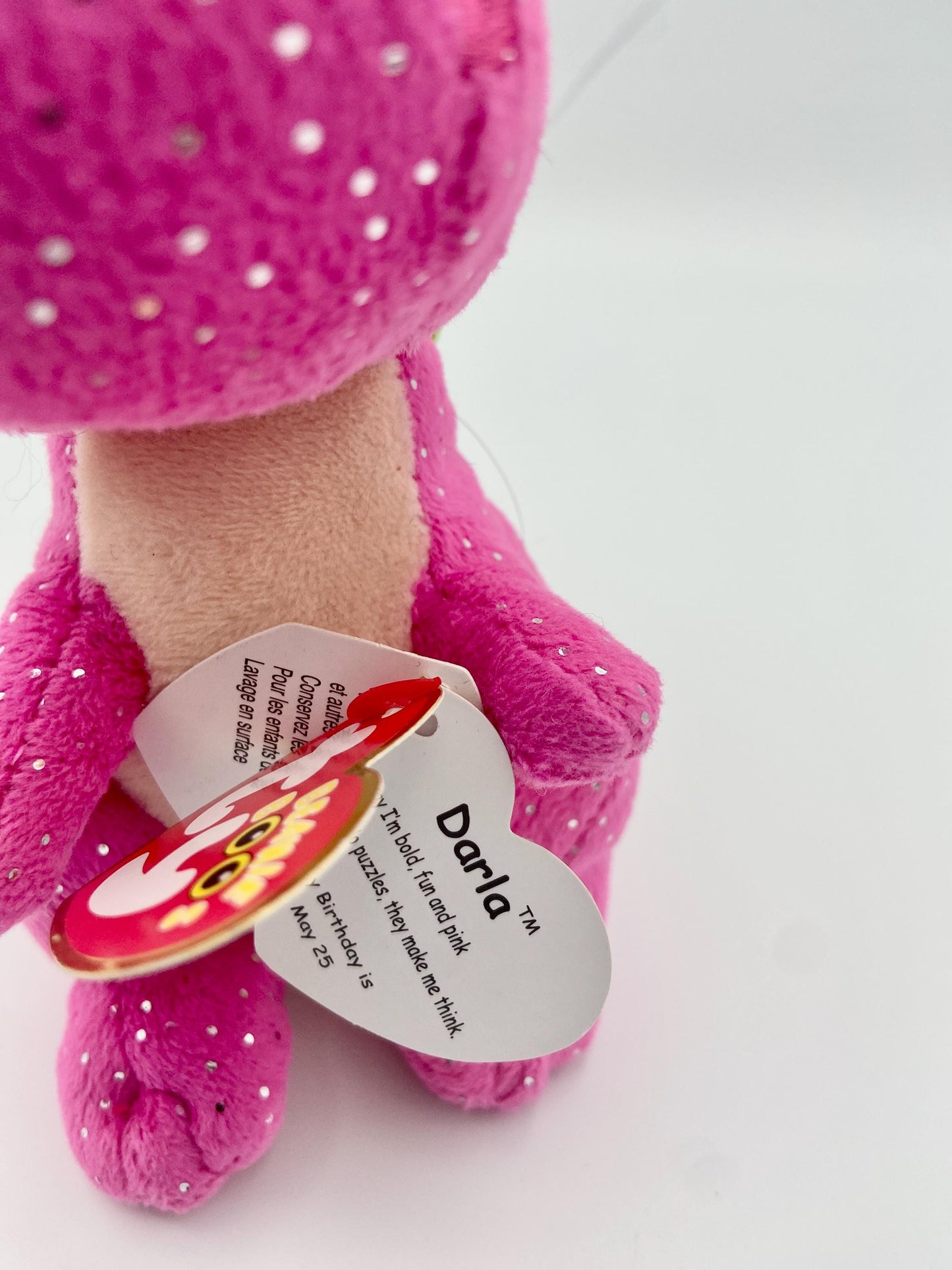 Ty Beanie Boos DARLA the Pink Dragon (6 Inch) Plush Hand Picked with Tag