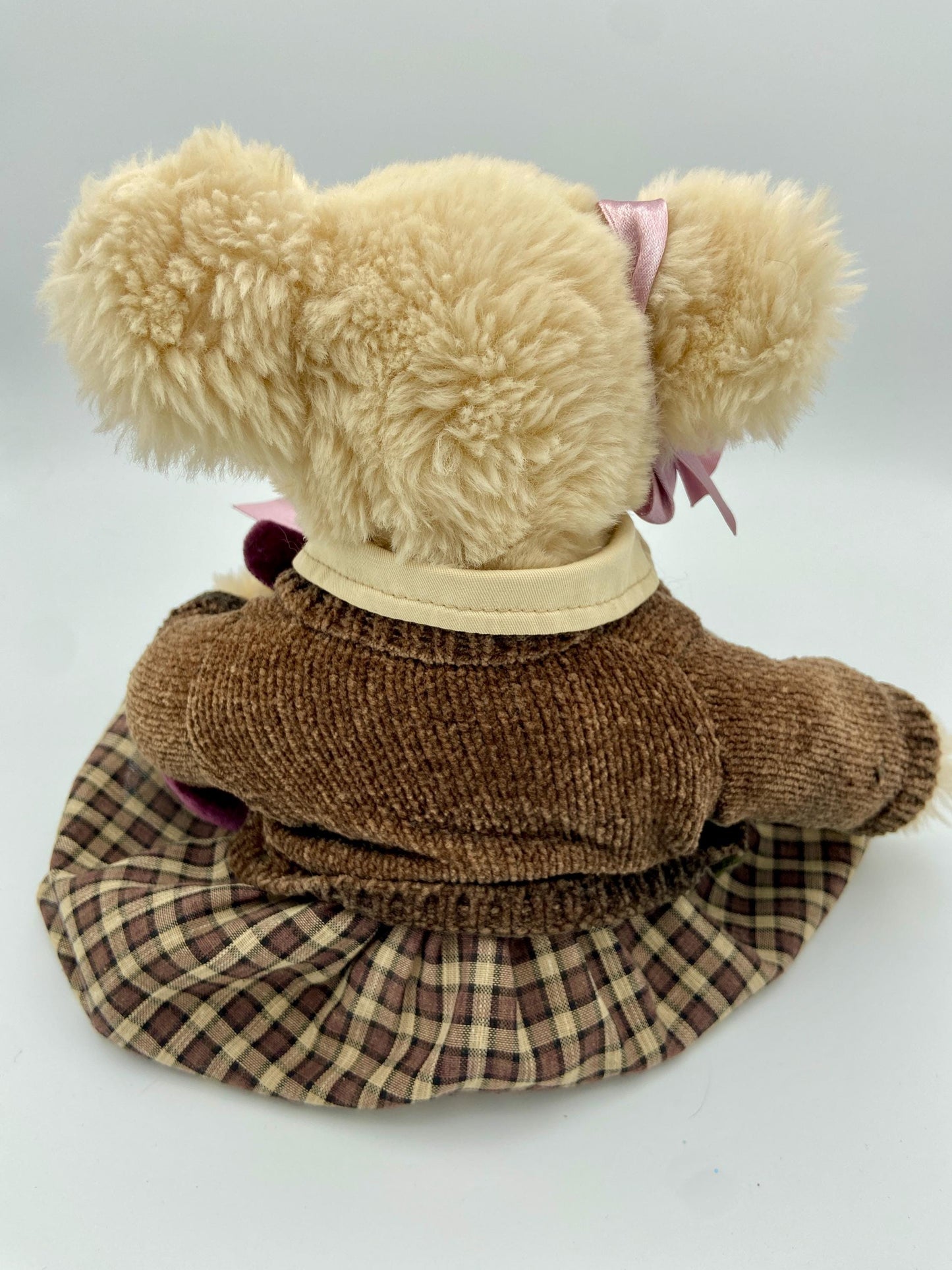 Vintage 12 Inch Bearington Bear with Cardigan and Her Own Purple Bear Hand Picked