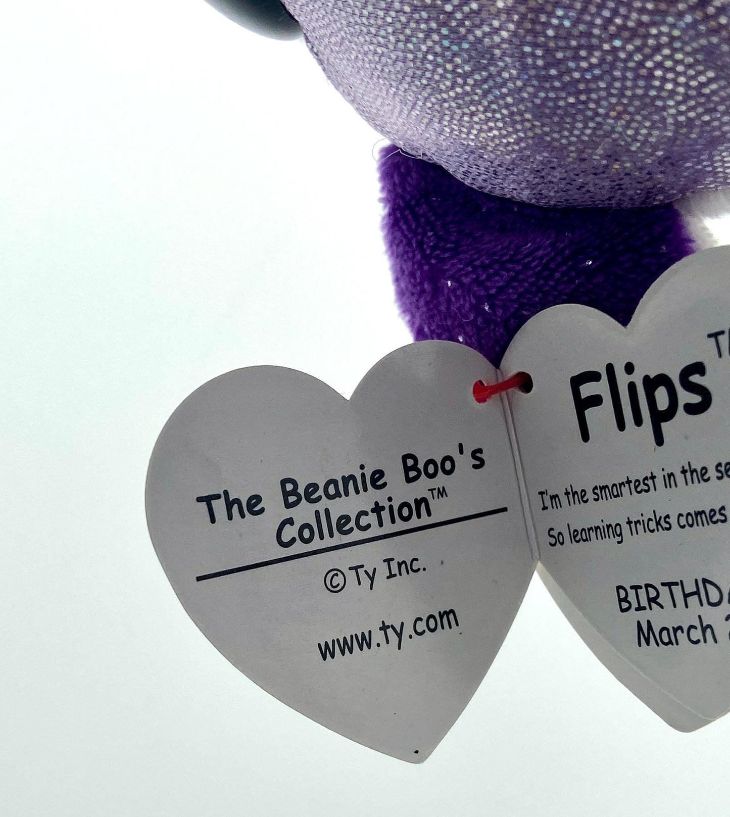 Ty Beanie Boos - Flips the Purple Dolphin 6 Inch Plush Stuffed Animal Toy 2014 Retired -NWT